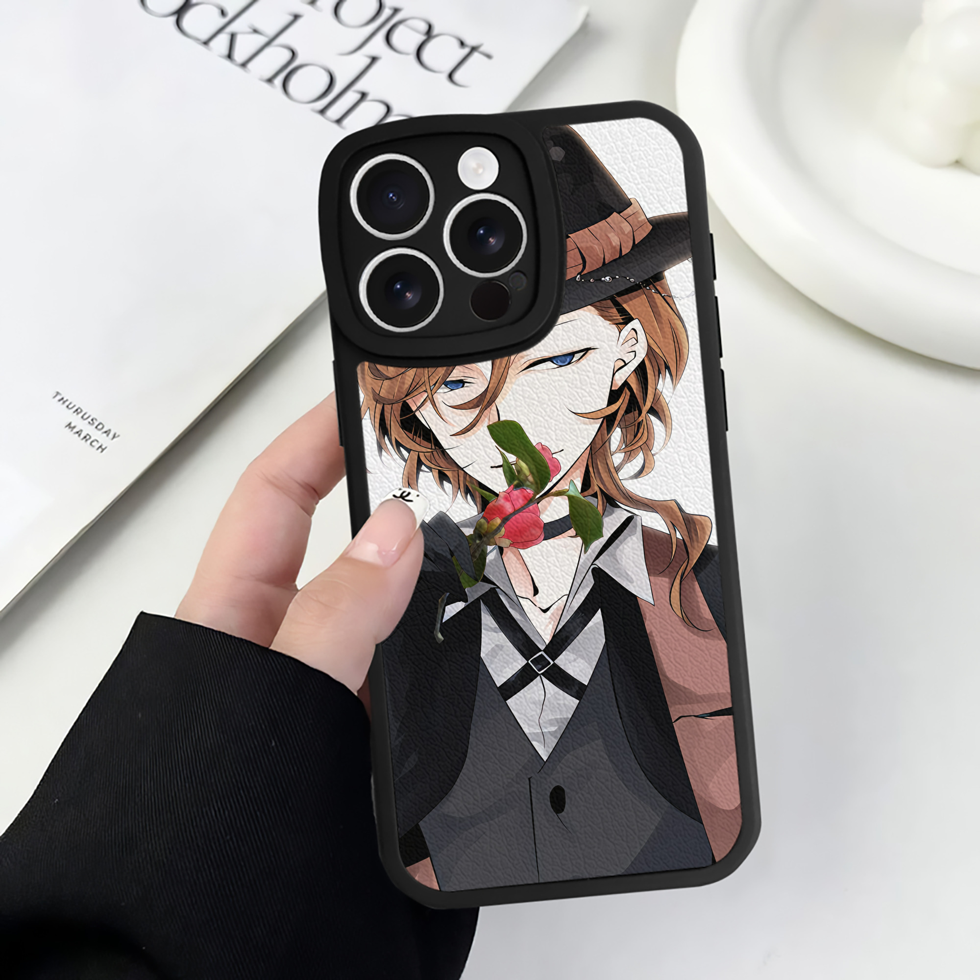 （画像用） 文豪ストレイドッグス Bungo Stray Dogs 【iPhone 16シリーズ対応】シリコンスマホケース（レザー調） 材質：シリコン